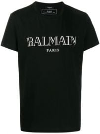 Balmain logo print T-shirt logo print T-shirt at Farfetch